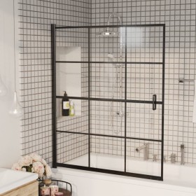 ESG black shower screen 116x140 cm by vidaXL, shower doors - Ref: Foro24-150748, Price: 174,03 €, Discount: %