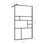 Begehbare Duschwand ESG transparentes Glas schwarz 90x195 cm von vidaXL, Duschwände und Duschwände - Ref: Foro24-150753, Prei...