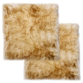 2 units of real sheepskin brown mix chair cushions 40x40 cm by vidaXL, Cushions for chairs and sofas - Ref: Foro24-283887, Pr...