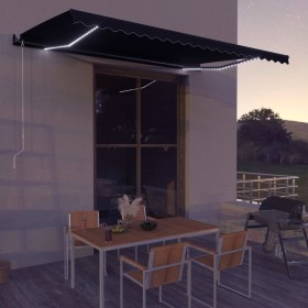 Manual retractable awning with LED anthracite gray 500x300 cm by vidaXL, Awnings - Ref: Foro24-3051247, Price: 384,90 €, Disc...