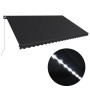 Toldo retráctil manual con LED gris antracita 500x300 cm de vidaXL, Toldos - Ref: Foro24-3051247, Precio: 384,90 €, Descuento: %