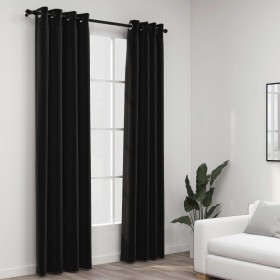 Blackout curtain with linen look eyelets 2 pieces anthracite 140x225 cm by vidaXL, Curtains and curtains - Ref: Foro24-321161...