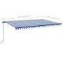 Toldo manual retráctil con LED azul y blanco 500x300 cm de vidaXL, Toldos - Ref: Foro24-3069141, Precio: 490,86 €, Descuento: %