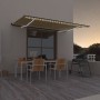 Manual retractable awning with yellow and white LED light 500x300 cm by vidaXL, Awnings - Ref: Foro24-3069143, Price: 490,32 ...