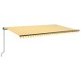 Toldo retráctil manual con luz LED amarillo y blanco 500x300 cm de vidaXL, Toldos - Ref: Foro24-3069143, Precio: 490,32 €, De...