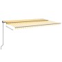 Toldo retráctil manual con luz LED amarillo y blanco 500x300 cm de vidaXL, Toldos - Ref: Foro24-3069143, Precio: 490,32 €, De...