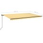 Toldo retráctil manual con luz LED amarillo y blanco 500x300 cm de vidaXL, Toldos - Ref: Foro24-3069143, Precio: 490,32 €, De...