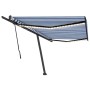 Retractable manual awning with blue and white LED lights 500x300 cm by vidaXL, Awnings - Ref: Foro24-3069781, Price: 597,91 €...