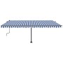 Retractable manual awning with blue and white LED lights 500x300 cm by vidaXL, Awnings - Ref: Foro24-3069781, Price: 597,91 €...