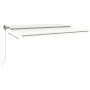 Manual retractable awning with cream LED light 500x300 cm by vidaXL, Awnings - Ref: Foro24-3069782, Price: 600,91 €, Discount: %