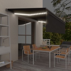 Toldo retráctil manual con persiana y luz LED antracita 5x3 m de vidaXL, Toldos - Ref: Foro24-3069464, Precio: 559,99 €, Desc...