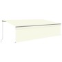 Toldo retráctil manual con persiana y LED crema 5x3 m de vidaXL, Toldos - Ref: Foro24-3069462, Precio: 513,35 €, Descuento: %