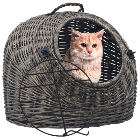 Transportbox für Katzen aus natürlichem grauem Weidenholz 60x45x45 cm von vidaXL, Transportboxen und Boxen für Haustiere - Re...