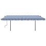 Retractable manual awning with blue and white LED lights 5x3 m by vidaXL, Awnings - Ref: Foro24-3070181, Price: 686,49 €, Dis...