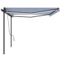 Retractable manual awning with blue and white LED lights 5x3 m by vidaXL, Awnings - Ref: Foro24-3070181, Price: 686,49 €, Dis...