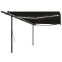 Toldo retráctil manual con LED gris antracita 5x3 cm de vidaXL, Toldos - Ref: Foro24-3070184, Precio: 657,50 €, Descuento: %