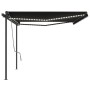 Manual retractable awning with anthracite gray LED 5x3 cm by vidaXL, Awnings - Ref: Foro24-3070184, Price: 657,50 €, Discount: %