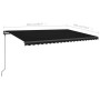 Manual retractable awning with anthracite gray LED 5x3 cm by vidaXL, Awnings - Ref: Foro24-3070184, Price: 657,50 €, Discount: %