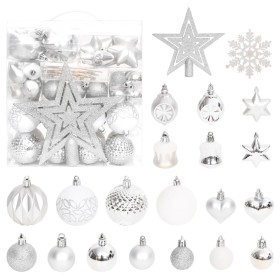 70 Piece Silver and White Christmas Ornament Set by vidaXL, Festive decorations - Ref: Foro24-330090, Price: 30,99 €, Discoun...