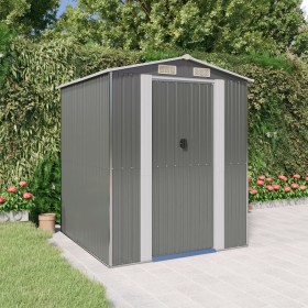 Gartenhaus aus hellgrauem verzinktem Stahl 192x191x223 cm von vidaXL, Schuppen - Ref: Foro24-3147438, Preis: 376,99 €, Rabatt: %