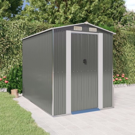 Garden shed light gray galvanized steel 192x274x223 cm by vidaXL, Sheds - Ref: Foro24-3147439, Price: 503,35 €, Discount: %