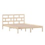 Estructura de cama de madera maciza 150x200 cm de vidaXL, Camas y somieres - Ref: Foro24-3101223, Precio: 123,46 €, Descuento: %