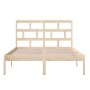 Estructura de cama de madera maciza 150x200 cm de vidaXL, Camas y somieres - Ref: Foro24-3101223, Precio: 123,46 €, Descuento: %