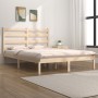 Solid pine wood bed frame 150x200 cm by vidaXL, Beds and slatted bases - Ref: Foro24-3103653, Price: 110,99 €, Discount: %