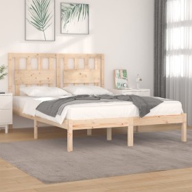 Estructura de cama madera maciza de pino 150x200 cm de vidaXL, Camas y somieres - Ref: Foro24-3103938, Precio: 141,39 €, Desc...