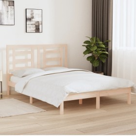 Estructura de cama madera maciza de pino 150x200 cm de vidaXL, Camas y somieres - Ref: Foro24-3104353, Precio: 124,85 €, Desc...