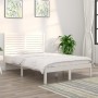 Estructura de cama de madera maciza blanca 140x190 cm de vidaXL, Camas y somieres - Ref: Foro24-3104589, Precio: 154,70 €, De...