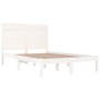 Estructura de cama de madera maciza blanca 140x190 cm de vidaXL, Camas y somieres - Ref: Foro24-3104589, Precio: 154,70 €, De...