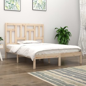 Estructura de cama madera maciza de pino 150x200 cm de vidaXL, Camas y somieres - Ref: Foro24-3104548, Precio: 120,67 €, Desc...