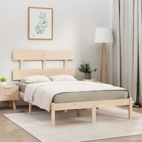 Solid wood bed frame 150x200 cm by vidaXL, Beds and slatted bases - Ref: Foro24-3104678, Price: 113,99 €, Discount: %