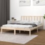 Estructura de cama madera maciza de pino 150x200 cm de vidaXL, Camas y somieres - Ref: Foro24-3105076, Precio: 116,24 €, Desc...