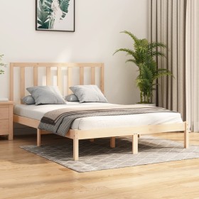 Solid pine wood bed frame 150x200 cm by vidaXL, Beds and slatted bases - Ref: Foro24-3105165, Price: 113,99 €, Discount: %