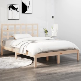 Solid wood bed frame 150x200 cm by vidaXL, Beds and slatted bases - Ref: Foro24-3105475, Price: 118,99 €, Discount: %