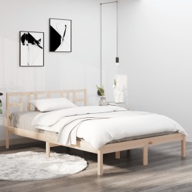 King Size Solid Wood Bed Frame 150x200 cm by vidaXL, Beds and slatted bases - Ref: Foro24-3105410, Price: 118,99 €, Discount: %