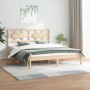 Solid pine wood bed frame 150x200 cm by vidaXL, Beds and slatted bases - Ref: Foro24-3107358, Price: 129,28 €, Discount: %