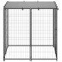 Black steel kennel 10x110x110 cm by vidaXL, Dog kennels and fences - Ref: Foro24-150781, Price: 116,56 €, Discount: %