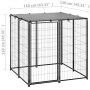 Black steel kennel 10x110x110 cm by vidaXL, Dog kennels and fences - Ref: Foro24-150781, Price: 116,56 €, Discount: %