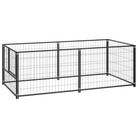 Black steel kennel 200x100x70 cm by vidaXL, Dog kennels and fences - Ref: Foro24-150790, Price: 122,10 €, Discount: %