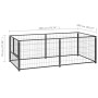 Black steel kennel 200x100x70 cm by vidaXL, Dog kennels and fences - Ref: Foro24-150790, Price: 122,21 €, Discount: %