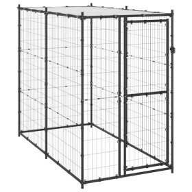 Steel outdoor kennel with roof 110x220x180 cm by vidaXL, Dog kennels and fences - Ref: Foro24-150795, Price: 213,94 €, Discou...