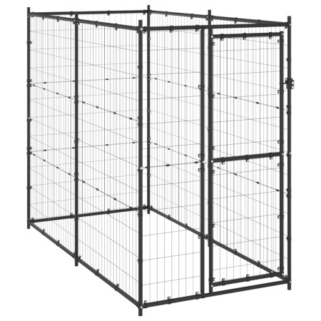 Perrera de exterior de acero 110x220x180 cm de vidaXL, Casetas y cercados para perros - Ref: Foro24-150796, Precio: 202,07 €,...