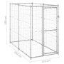 Perrera de exterior de acero galvanizado 110x220x180 cm de vidaXL, Casetas y cercados para perros - Ref: Foro24-150801, Preci...