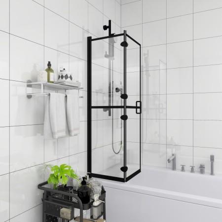 Folding shower screen ESG black 80x140 cm by vidaXL, shower doors - Ref: Foro24-150818, Price: 127,49 €, Discount: %