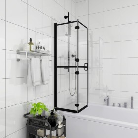 Mampara de ducha plegable ESG negro 120x140 cm de vidaXL, Puertas de ducha - Ref: Foro24-150820, Precio: 139,74 €, Descuento: %