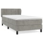 Cama box spring con colchón terciopelo gris claro 90x190 cm de vidaXL, Camas y somieres - Ref: Foro24-3127469, Precio: 307,92...