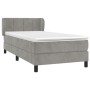 Cama box spring con colchón terciopelo gris claro 90x190 cm de vidaXL, Camas y somieres - Ref: Foro24-3127469, Precio: 307,92...